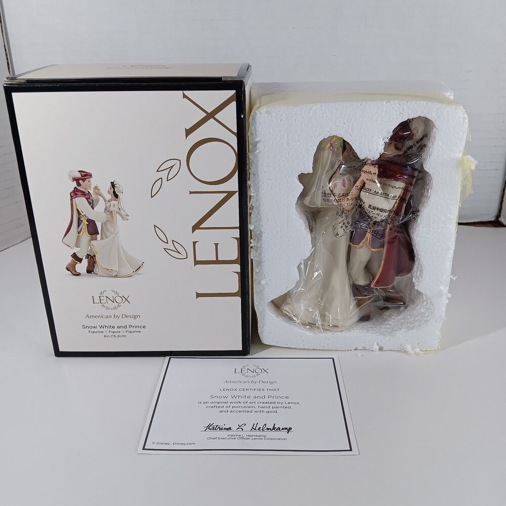 Lenox Disney Snow White And Prince Figure Figurine NIB COA Porcelain 6" Inch